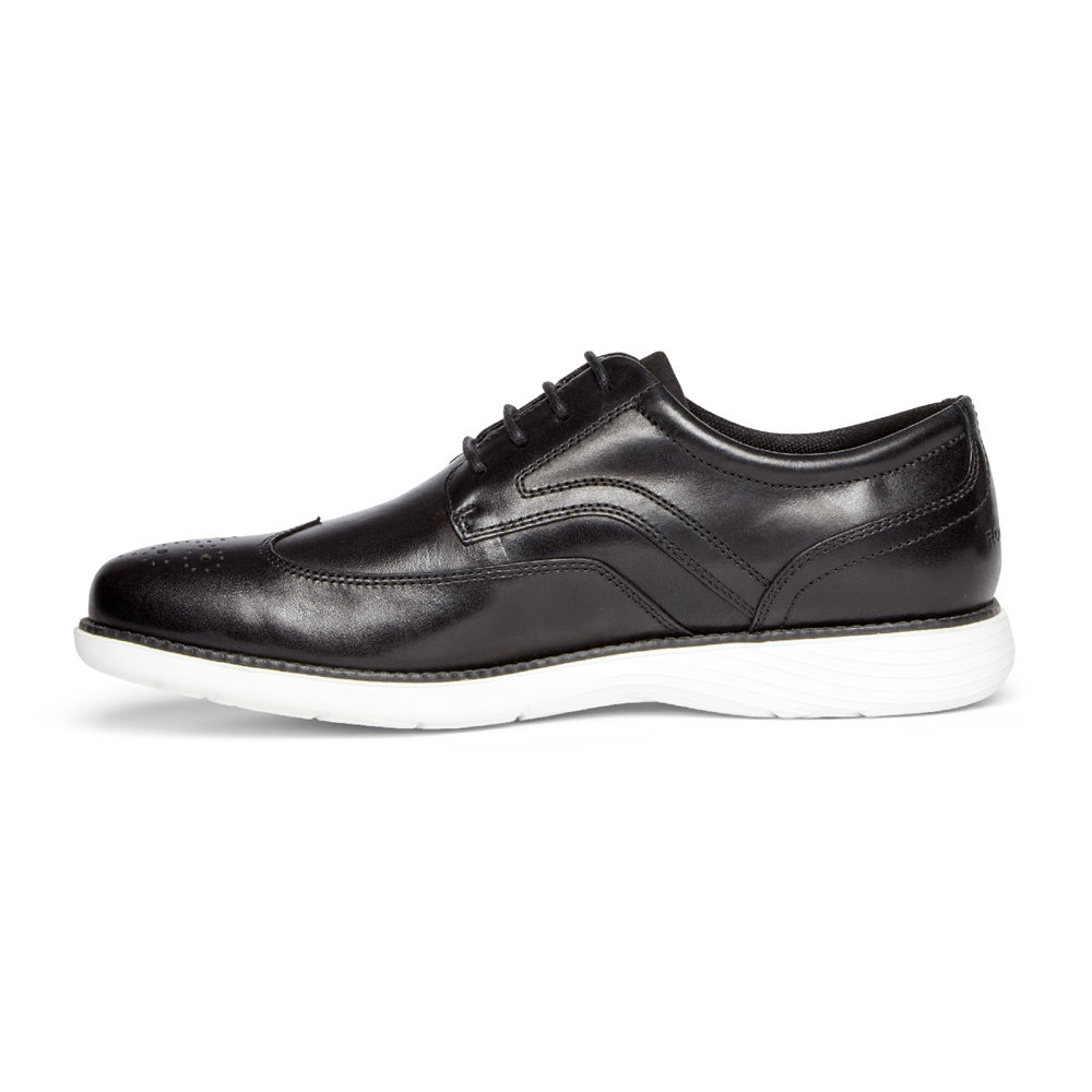 Rockport Oxfords For Mens Black/White - Garett Wingtip - HO5096482